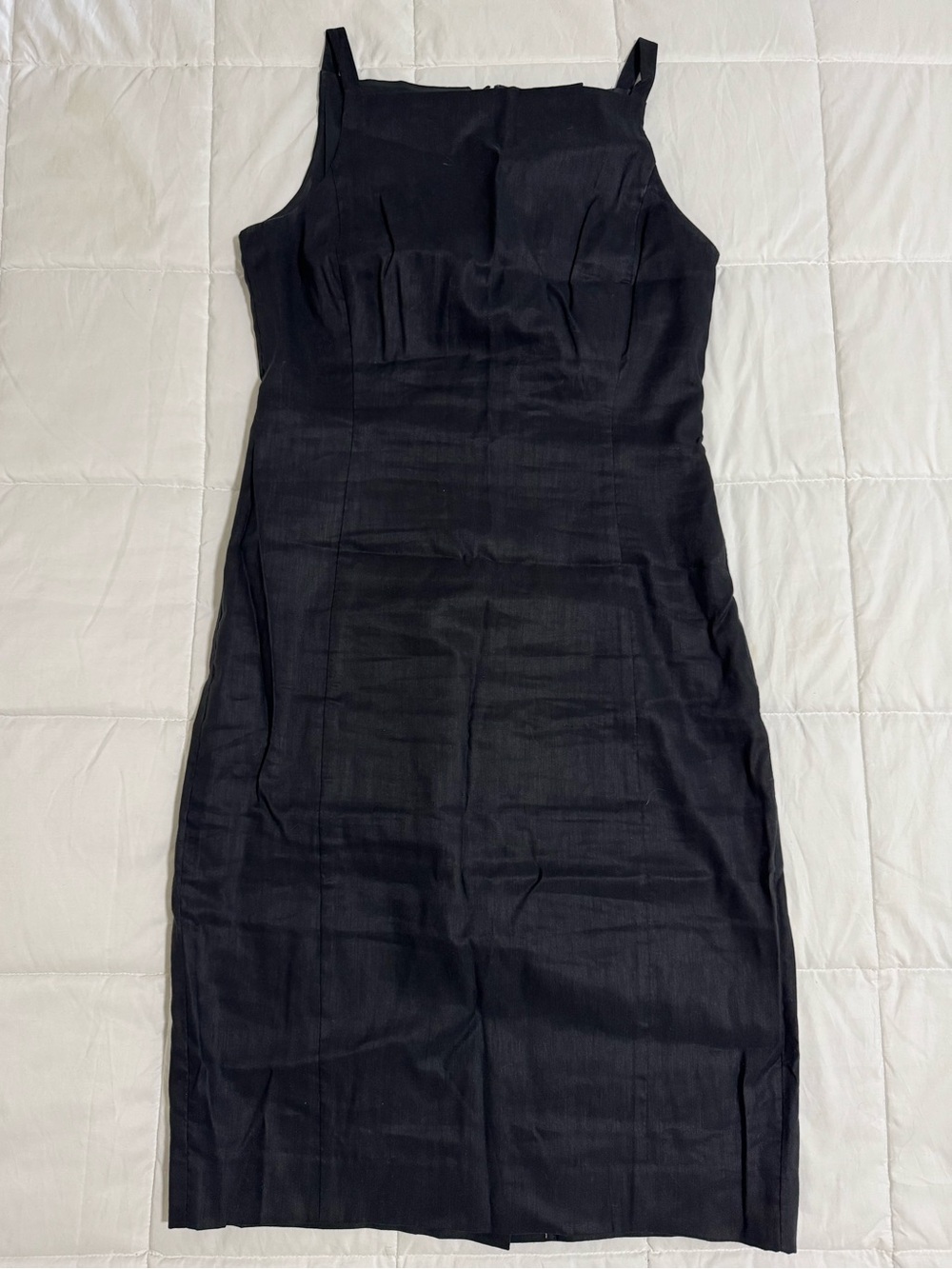 J. Crew High-neck sheath dress in stretch linen blend